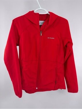 Columbia Women’s Soft Shell Athletic Jacket 100% Polyester Size S Bright Red